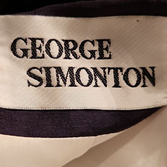 George Simonton Navy and White Silk Jacket Size 8 - Picture 5 of 6